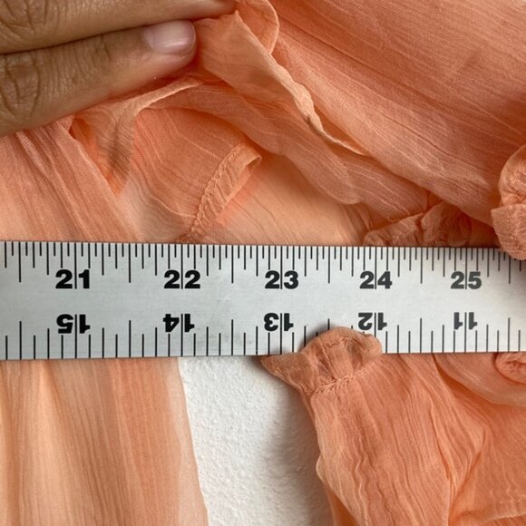 J. Crew Women's Tiered ruffle dress in chiffon Size 12 Glowy Peach Color - Picture 3 of 8